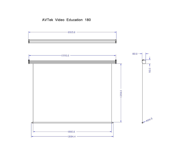 Avtek Ekran elektryczny 88' 180x135 4:3 Biały Matowy - 338027 - zdjęcie 3